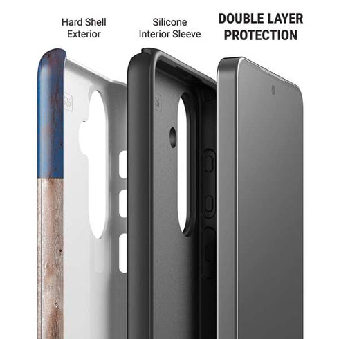 North Carolina Flag Dark Wood Galaxy S26 Plus Impact Case