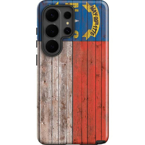 North Carolina Flag Dark Wood Galaxy S26 Ultra Impact Case