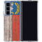 North Carolina Flag Dark Wood Galaxy Z Fold5 5G Clear Case
