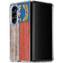 North Carolina Flag Dark Wood Galaxy Z Fold5 5G Clear Case
