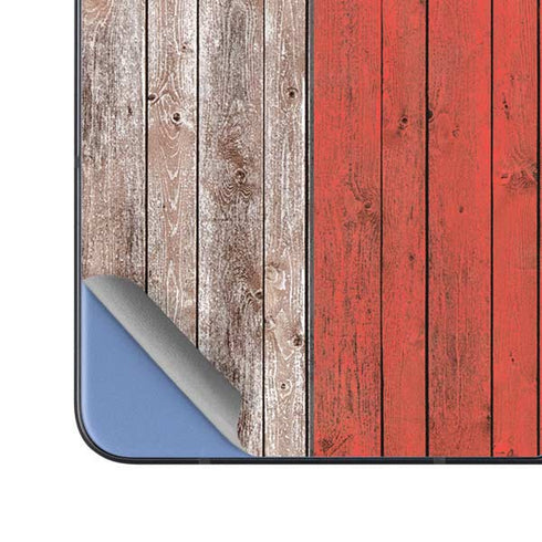 North Carolina Flag Dark Wood Galaxy Z Fold5 5G Skin