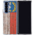 North Carolina Flag Dark Wood Galaxy Z Fold6 Clear Case