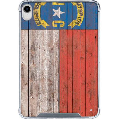 North Carolina Flag Dark Wood iPad 11th Gen (2025) Clear Case