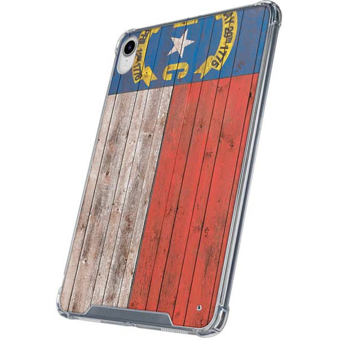 North Carolina Flag Dark Wood iPad 11th Gen (2025) Clear Case