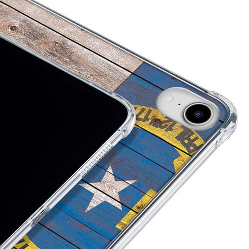 North Carolina Flag Dark Wood iPad 11th Gen (2025) Clear Case