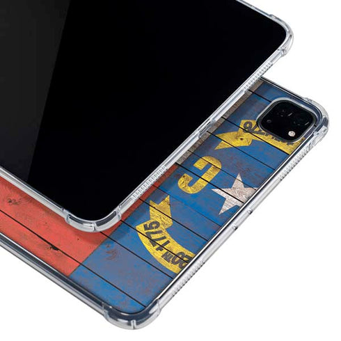 North Carolina Flag Dark Wood iPad Pro 11in (2024) Clear Case