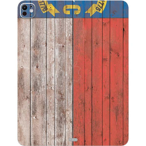 North Carolina Flag Dark Wood iPad Pro 13in M4 (2024) Skin