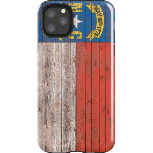 North Carolina Flag Dark Wood iPhone Cases