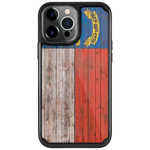 North Carolina Flag Dark Wood iPhone Cases