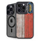North Carolina Flag Dark Wood iPhone 15 Pro Max Kickstand Case