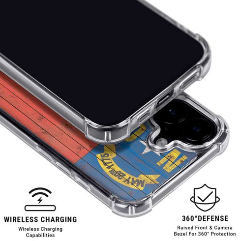 North Carolina Flag Dark Wood iPhone 16 MagSafe Case