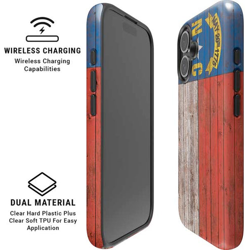 North Carolina Flag Dark Wood iPhone 16 Plus Magsafe Impact Case