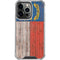 North Carolina Flag Dark Wood iPhone 16 Pro Clear Case