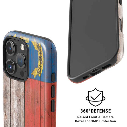 North Carolina Flag Dark Wood iPhone 16 Pro Magsafe Impact Case