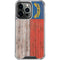 North Carolina Flag Dark Wood iPhone 16 Pro Max Clear Case