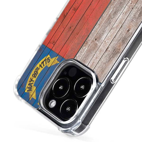 North Carolina Flag Dark Wood iPhone 16 Pro Max MagSafe Case