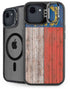 North Carolina Flag Dark Wood iPhone 16e Kickstand Case