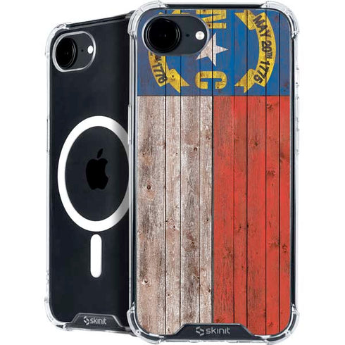 North Carolina Flag Dark Wood iPhone 16e MagSafe Case