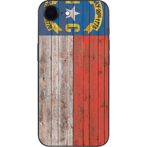 North Carolina Flag Dark Wood iPhone 16e Skin