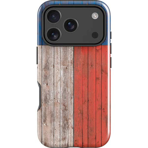 North Carolina Flag Dark Wood iPhone 18 Pro Impact Case