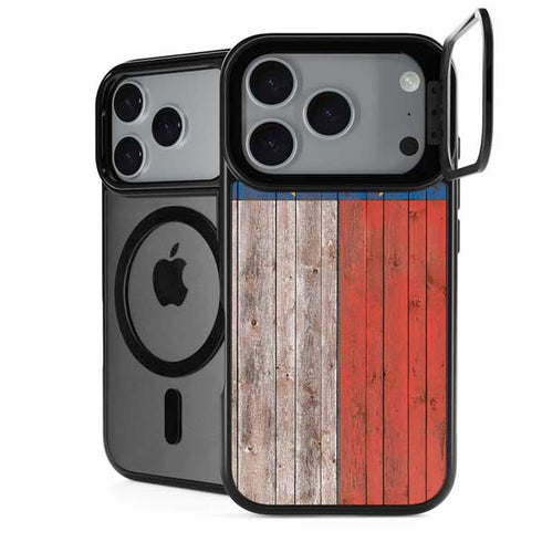 North Carolina Flag Dark Wood iPhone 18 Pro Max Kickstand Case
