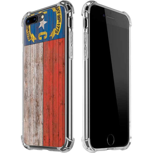 North Carolina Flag Dark Wood iPhone Cases