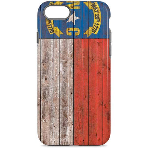 North Carolina Flag Dark Wood iPhone Cases