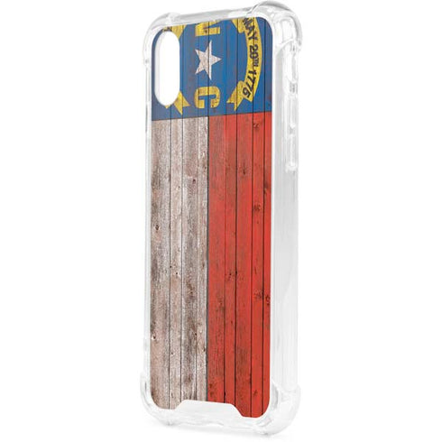 North Carolina Flag Dark Wood iPhone XS Clear Case