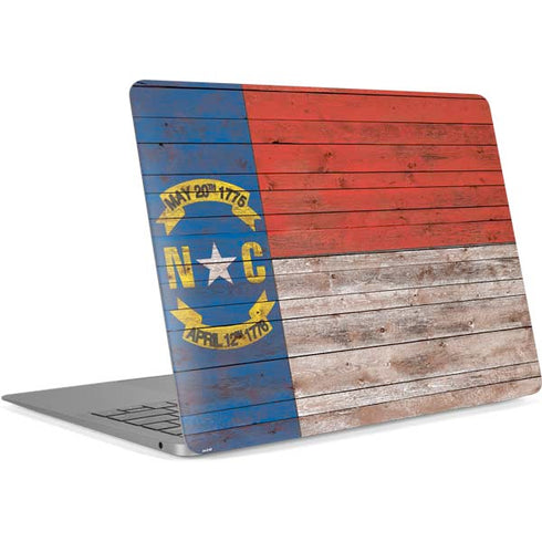 North Carolina Flag Dark Wood Apple MacBook Air Skin