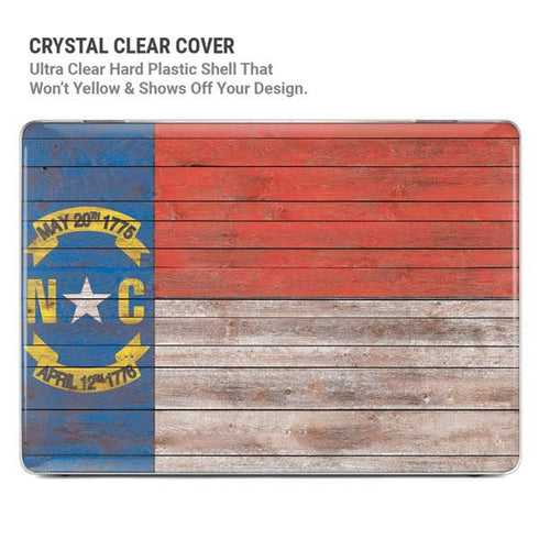 North Carolina Flag Dark Wood MacBook Pro 14in (2021-24) Case plus Skin