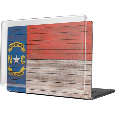 North Carolina Flag Dark Wood MacBook Cases