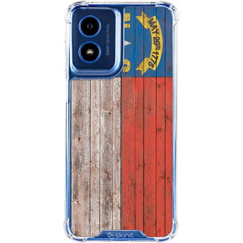 North Carolina Flag Dark Wood Moto G 5G (2024) Clear Case