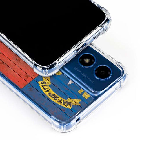 North Carolina Flag Dark Wood Moto G 5G (2024) Clear Case