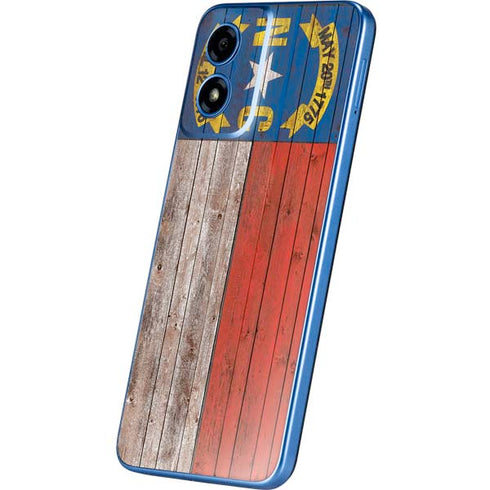 North Carolina Flag Dark Wood Moto G Play 4G (2024) Skin
