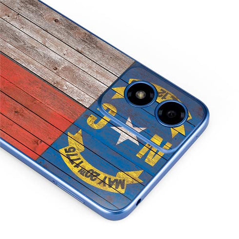 North Carolina Flag Dark Wood Moto G Play 4G (2024) Skin
