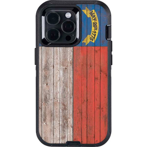 North Carolina Flag Dark Wood Otterbox Defender iPhone Skin