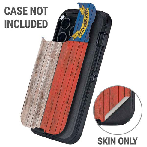 North Carolina Flag Dark Wood Otterbox Defender iPhone Skin