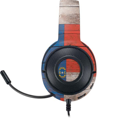 North Carolina Flag Dark Wood Razer Kraken X Skin