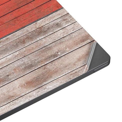 North Carolina Flag Dark Wood Surface Laptop 7 15in Skin