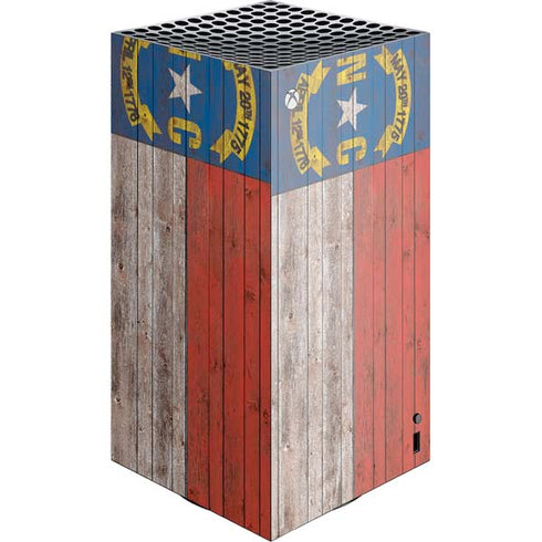 North Carolina Flag Dark Wood XBox Series X Digital Edition Console Skin
