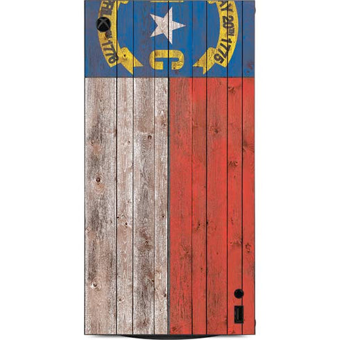 North Carolina Flag Dark Wood XBox Series X Digital Edition Console Skin