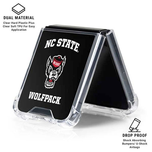 North Carolina State University NC Wolfpack Galaxy Z Flip6 Clear Case