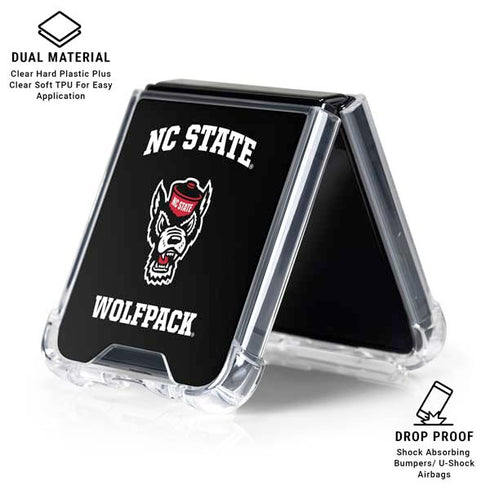 North Carolina State University NC Wolfpack Galaxy Z Flip7 Clear Case