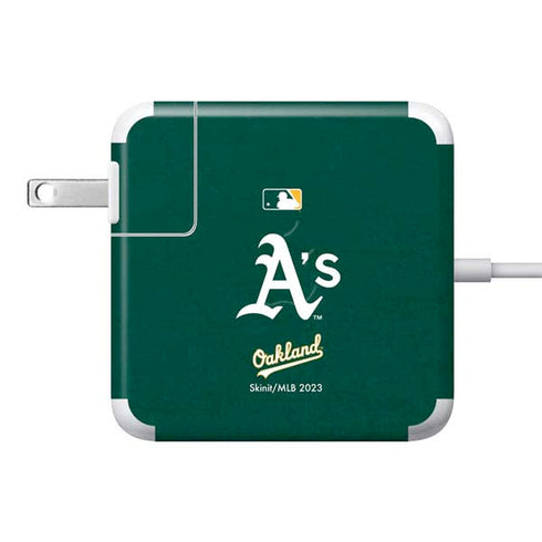 MLB Oakland Athletics - Solid Distressed 85W Power Adapter (15 and 17 inch MacBook Pro Charger) Skin