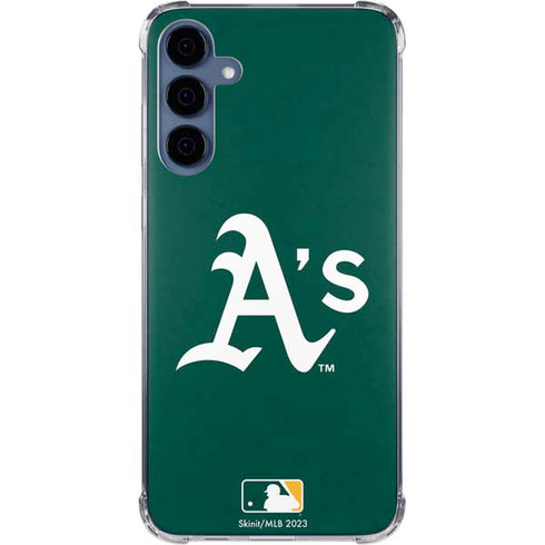 MLB Oakland Athletics - Solid Distressed Galaxy A35 5G Clear Case