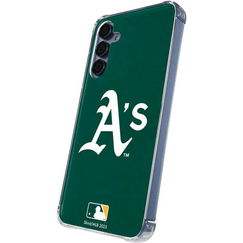 MLB Oakland Athletics - Solid Distressed Galaxy A35 5G Clear Case