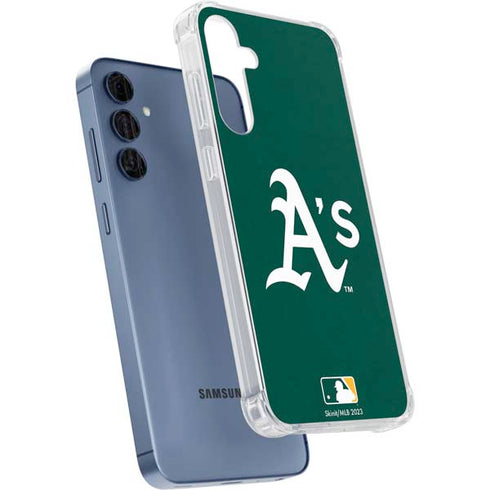 MLB Oakland Athletics - Solid Distressed Galaxy A55 5G Clear Case