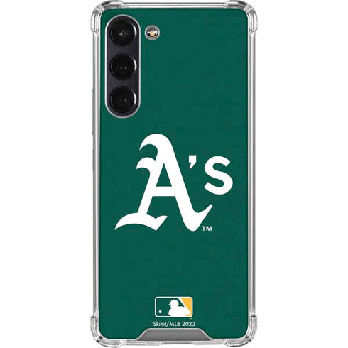 MLB Oakland Athletics - Solid Distressed Galaxy S24 FE Clear Case