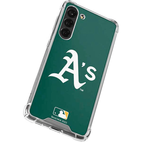 MLB Oakland Athletics - Solid Distressed Galaxy S24 FE Clear Case