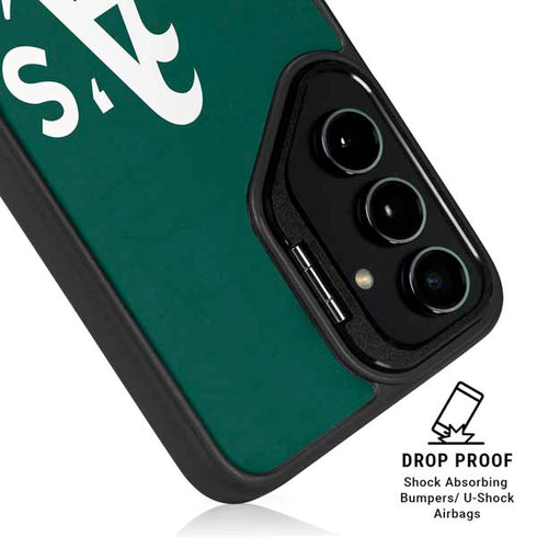 MLB Oakland Athletics - Solid Distressed Galaxy S24 FE Kickstand Case